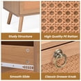 thumbnail image 2 of Barara King Rattan Double Dresser with 6 Drawers and Vintage Style for Bedroom Storage, Modern Chest of Drawers, Vintage, 2 of 8
