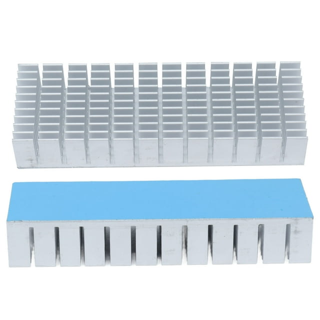2Pcs Aluminium Radiateur Refroidisseur Module Fendue Radiateur de Refroidissement CPU 120mmx40mmx20mm avec Adhésif