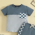thumbnail image 5 of KPOPLK Toddler Baby Boy Clothes 3 6 9 12 18 Months 2 3T Summer Spring Shirt Tee Shorts Sleeves Set Outfits 2PCS(2-3 Years,Blue), 5 of 7
