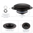 thumbnail image 4 of Oil Rubbed Bronze Bathtub Stopper Bath, Universal Pop up Tub Drain Stopper Replacement Tip Toe, Lift and Turn, EZ Bath Tub Plug, 4 of 8