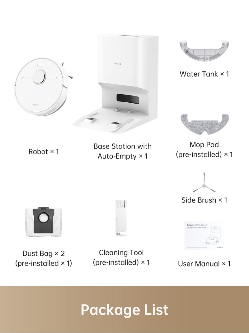 Dreame D10 Plus Gen 2 Robot Vacuum and Mop with Self-Emptying Base