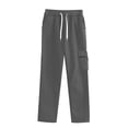 thumbnail image 2 of Sweatpants for Women 2025 Fall Winter Elastic High Waist Drawstring Straight Leg Pants with Pockets Casual Trousers, 2 of 3