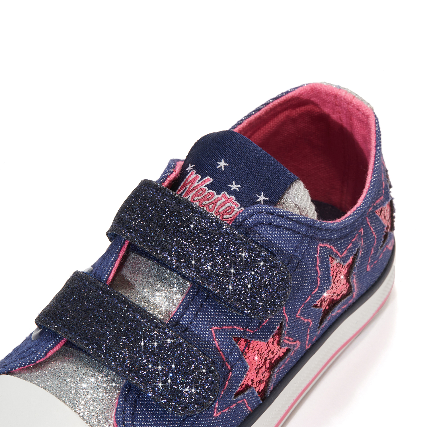 Weestep Toddler Little Kid Girls and Boys School Glitter Hook and Loop Sneaker - image 4 of 6