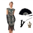 thumbnail image 3 of Vestido de noche de una pieza con borlas estilo Gatsby, sin mangas y lentejuelas, vestido de fiesta, 3 of 4