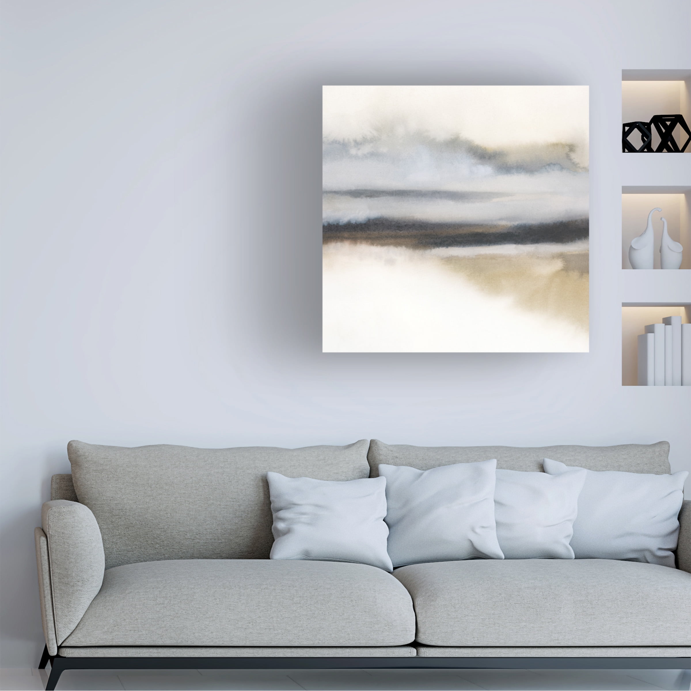Canvas Wall Art - Grace Popp 'Misty Greyland II' Wall Art for Living Room, Bedroom, or Office Décor by Trademark Fine Art - 24 x 24 Inches - 24x24