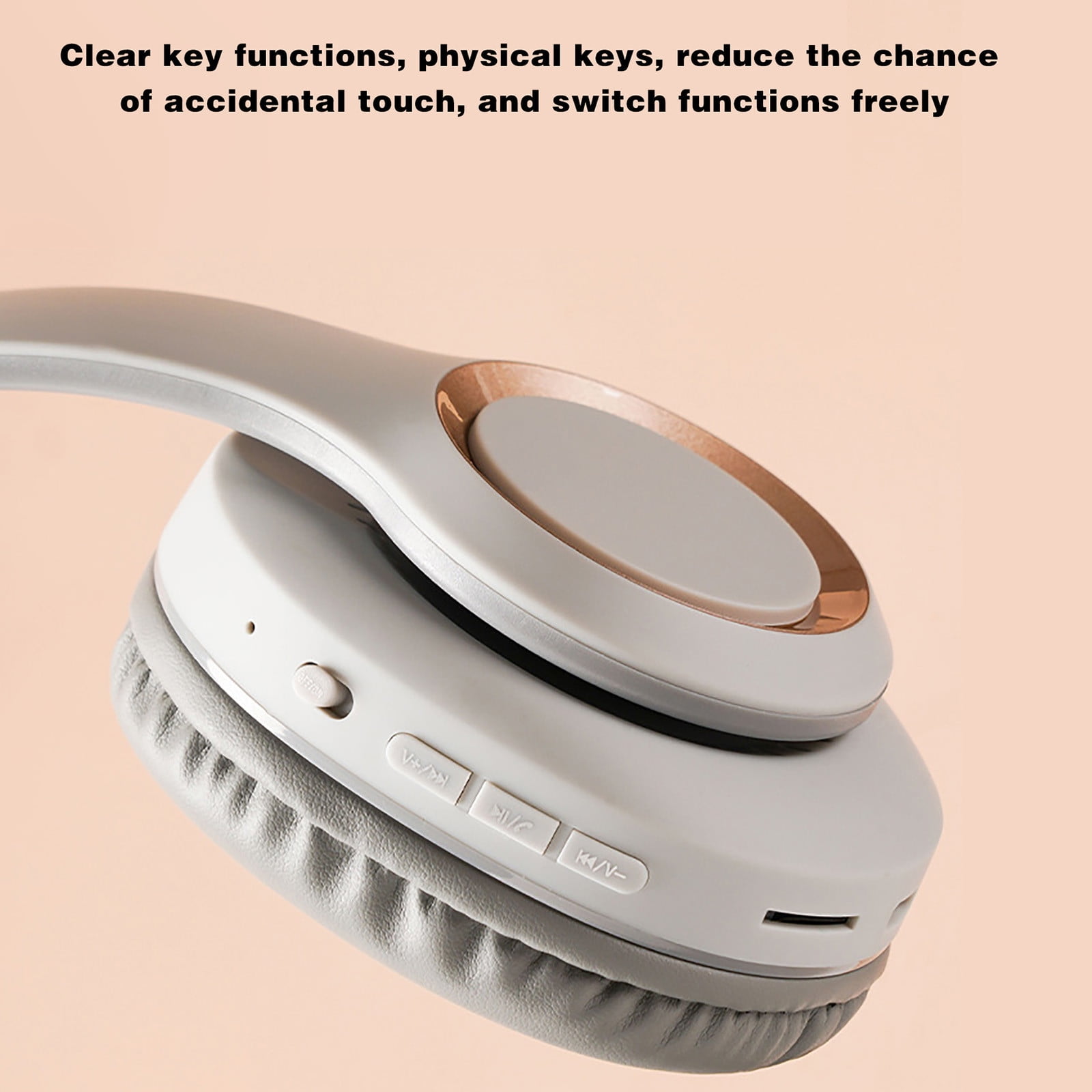Lydiaunistar Wireless Bluetooth Over-Ear Headphones 40MM Speakers Waterproof Bluetooth Earbuds, Metal Telescopic Foldable Headset with 15H Playtime, FM Radio, Dual Mode BT5.3/Wired for Sport/Gaming