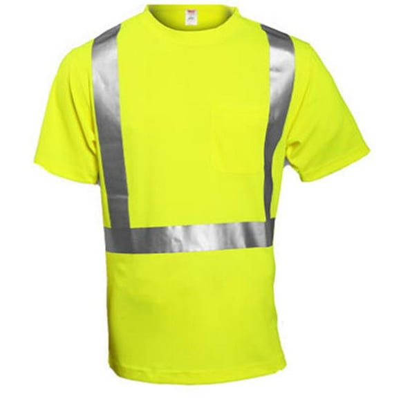 S75022.2X 2XL Class II Chemise à Manches Courtes&44; Jaune Citron