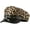 Brown Leopard, variant on Womens Leopard Print PU Leather Newsboy Hat Peaked Beret Cap Studded Punk Cadet Captain Sailor Hat Military Flat Top Cap
