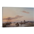 thumbnail image 1 of ARTCANVAS Frozen Waterway 1845 Canvas Art Print by Andreas Schelfhout - Size: 26" x 18" (1.50" Deep), 1 of 9