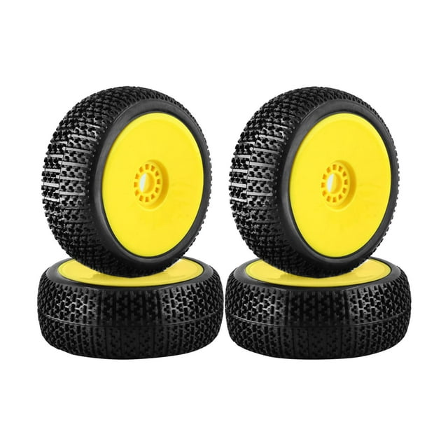 TISHITA 8 Pcs de Remplacement de Pneus de Jante de Voiture pour Véhicules Modifiés HSP Jaune