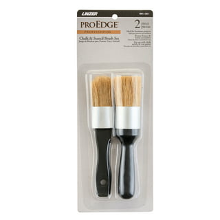 7penn Chalk and Wax Paint Brush - 2pc Flat and Round 1in Craft Paint Brushes
