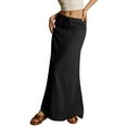 thumbnail image 2 of ZenCart Women Maxi Skirt Mid-rise A-Line Drawstring Solid Color Long Skirt Easy to Match Lady Skirt Work Leisure Daily Wear, 2 of 8