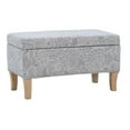 thumbnail image 1 of Linon Stephanie Ottomane de Rangement Rembourrée en Bois, Gris Pierre, 1 of 14