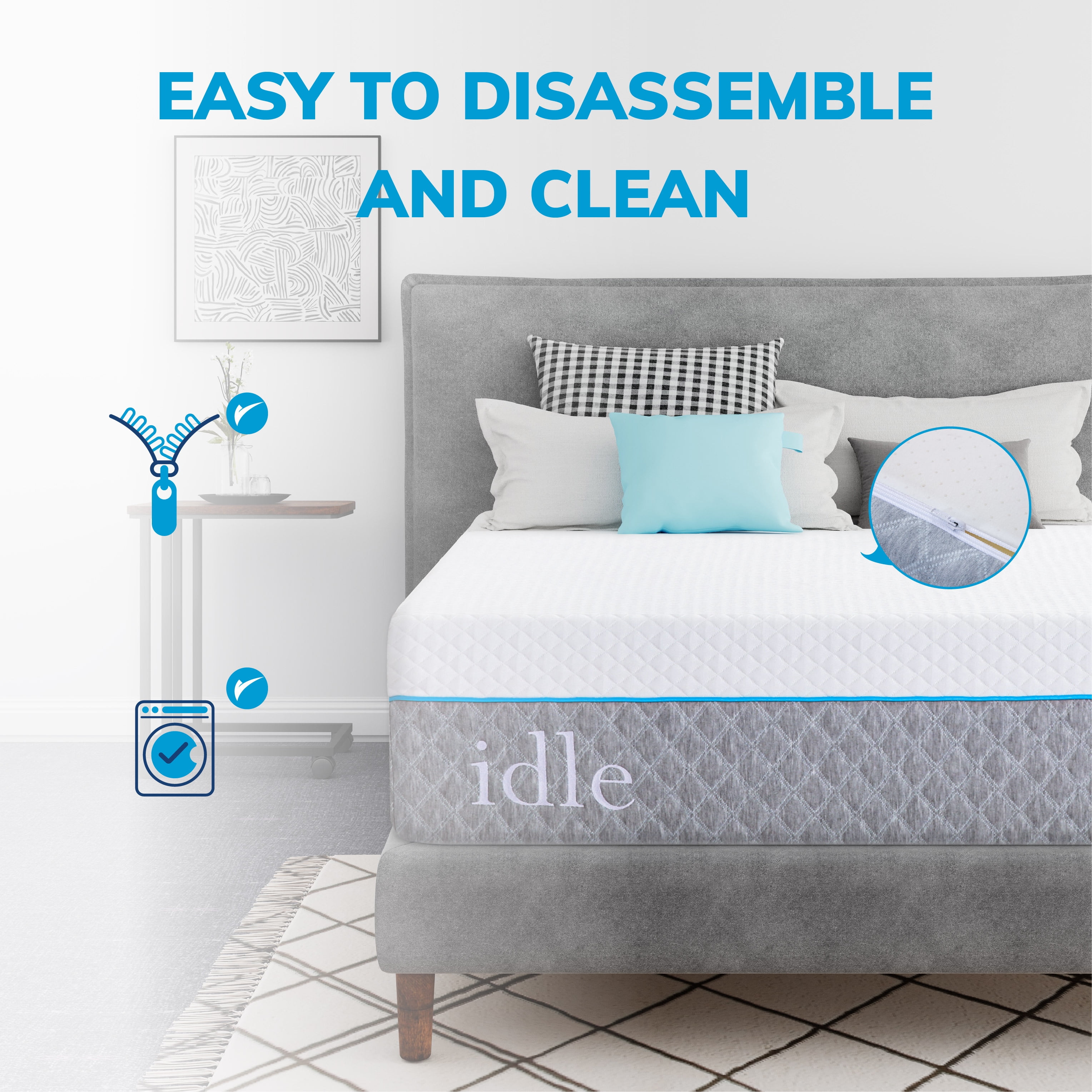 MLILY Idle 12 inch Gel Memory Foam Mattress, King Size Mattress in a Box