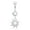 Clear, variant on Belly Button Ring Tribal Sun with Illuminating Stone Center Dangle 14g Sold each