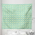 thumbnail image 1 of Ikat Tapestry, Ogee Pattern in Indonesian Weave Art Style Vibrant Colors Motif, Fabric Wall Hanging Decor for Bedroom Living Room Dorm, 5 Sizes, Mint Green Yellow Green, by Ambesonne, 1 of 1