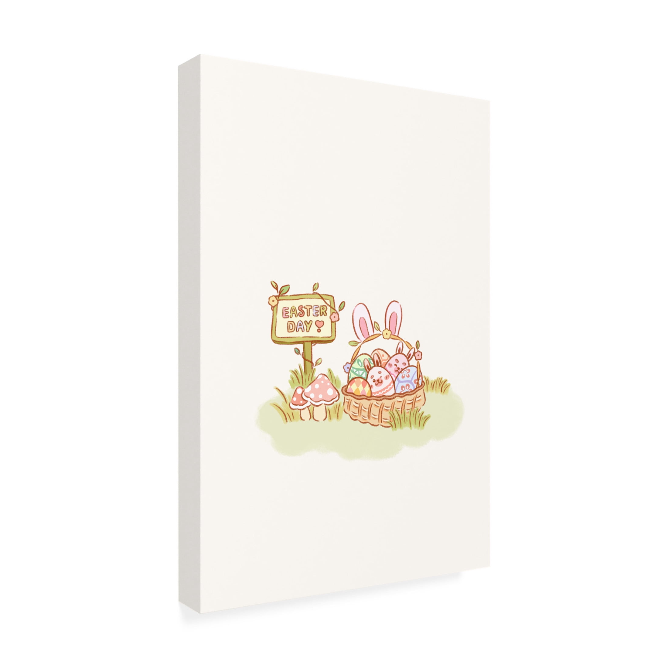 Trademark Fine Art Xuan Thai Cute Yellow Bunny Chubby Easter Eggs Canvas Wall Art