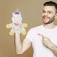 thumbnail image 5 of Unicornio de mano títere peluche animales mano títere narrando narración de títeres de caricaturas de marionetas, 5 of 5