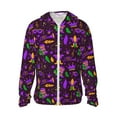 thumbnail image 2 of Uemuo Mardi Gra2 Pattern Women's Full Zip UPF 50+ Sun Protection Hoodie Jacket Long Sleeve Sun Shirt Hiking Outdoor Performance with Pockets-Medium, 2 of 9