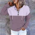 thumbnail image 2 of Mlzmgr Hoodies for Women 1/4 Button Drawstirng Regular Fitted Sweatshirts Color Blocked Casual Sports Shirts, 2 of 6