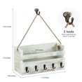 thumbnail image 2 of letter holder, hanging mail sorter organizer wall-mounted with 5 hooks, rustic wood keychain for wall decoration, 2 of 6
