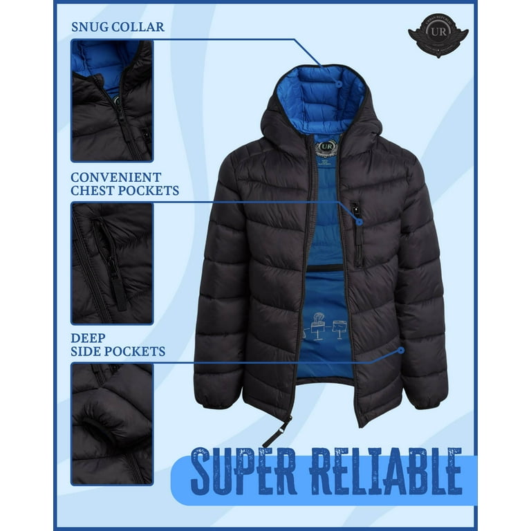 ★早期完売★PALE JADE★Raccoon Hooded Puffer Jacket★大人気 URBAN REPUBLIC Boys' Winter Jacket - Packable Water