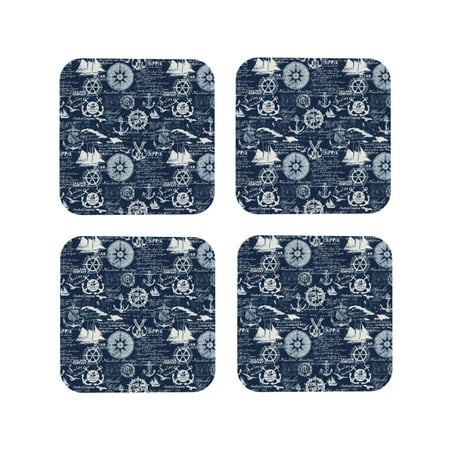 

Naloa Sailing Cruises Nautical Coasters for Set of 4 - PU Leather Coasters Coasters for Table Cup Tea Coffee Beer Decorative for Kitchen Homedecor (Round)