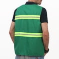 thumbnail image 4 of Fengqque Safety Jacket for Men,Sleeveless V-neck Breathable Mesh Waterproof High Visibility Reflective Jacket with Pockets and Zipper Workwear Jacket Green XXL, 4 of 9