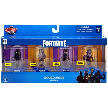 fortnite domez raven omega elite agent black knight mini figure 4 pack walmart com - domez fortnite raven