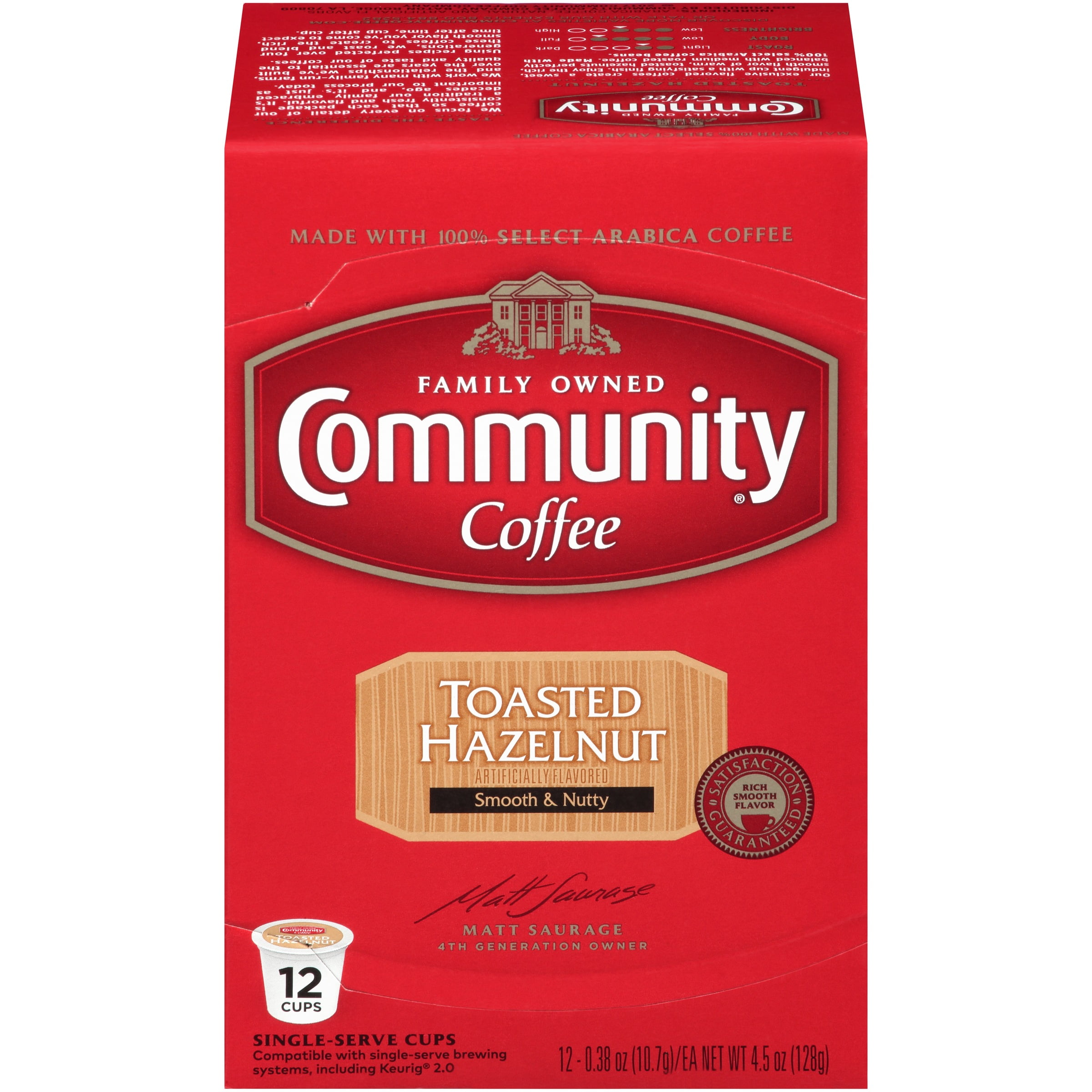 Community® Coffee Toasted Hazelnut Coffee SingleServe Cups 12 ct Box