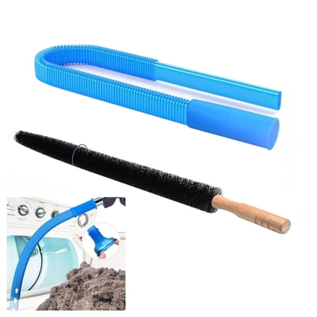 UHIAGREE 2 Pieces Dryer Vent Cleaner Tools Kit,Dryer Lint Brush and Vacuum Hose Attachment(Blue)