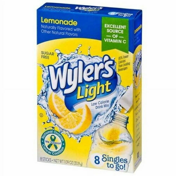 Wyler's Light Lemonade Singles To Go Drink Mix, 8 CT (2 pack)