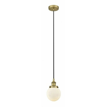 616-1PH-BB-G201-6-Innovations Lighting-Beacon - 1 Light Mini Pendant In Industrial Style-9.5 Inches Tall and 6 Inches Wide-Brushed Brass Finish-Matte