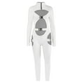 thumbnail image 2 of Biekopu Women Sexy Hollow Out Jumpsuit Long Sleeve Buckle Romper Zipper Bodycon Biker Short Playsuit Y2K Clubwear, 2 of 3