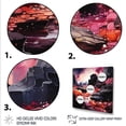 thumbnail image 3 of Designart "Black and Purple Volcanic Lava" Abstract Wall Art - Modern Purple Tachisme Entryway Wall Art, 3 of 6
