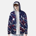 thumbnail image 2 of Fotbe Red White Blue Fireworks 1 Chaqueta con Protección Solar UPF 50+ para Hombre y Mujer, Camisa con Capucha y Bolsillos-XX-Large, 2 of 7