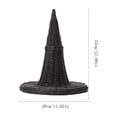 thumbnail image 3 of MInHoues 12.99"" Imitation Rattan Woven Wizard Hat Tabletop Figurine, Black Wicker Pointed Witch Hat Ornament, Rustic Woven Decor for Halloween Christmas Mantel Shelf Holiday Home Party Decoration, 3 of 5
