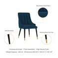 thumbnail image 3 of Manhattan Comfort Chaise de Salle à Manger Moderne en Velours Eda Bleu Nuit - Ensemble de 2, 3 of 4