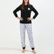 thumbnail image 2 of Conjunto De Pijama Familiar Lindo Impreso Manga Larga Pantalones Largos Conjunto De Ropa De Dormir Cómodo para Hombres Mujeres Niños Negro Mujeres S, 2 of 8