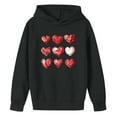 thumbnail image 6 of yoeyez Girls Valentine Hoodies Heart Print Long Sleeve Sweatshirt Casual Holiday Outfit Cute Valentine's Clothing for Kids Black,3 Years, 6 of 6