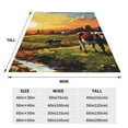 thumbnail image 3 of Balery Oil Painting Style Pasture Cow Manta de Felpa Suave y Acogedora – Cobija de Franela Aterciopelada para Cama, Lavable y Cálida para Sofá, Mascotas, Transpirable-60"x50", 3 of 7