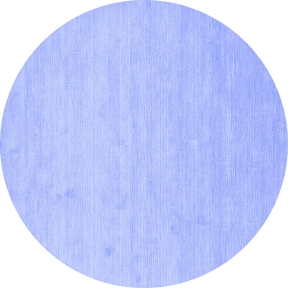 Ahgly Company Indoor Round Solid Blue Modern Area Rugs, 6' Round