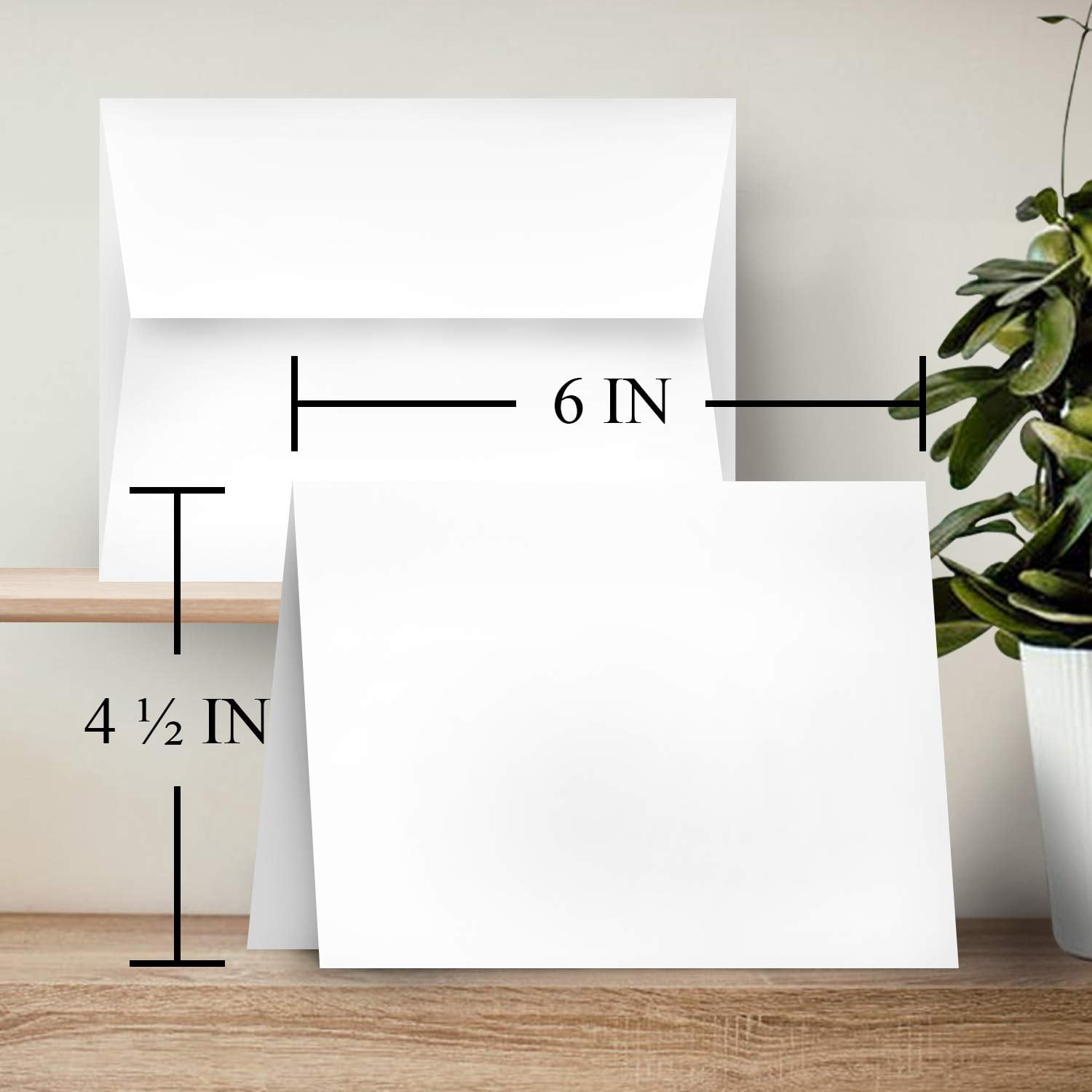 Blank White Greeting Cards with Envelopes Set - Great for Business, Wedding Invitations, Bridal and Baby Shower, Holiday and Birthday Cards | 80lb Cover (216gsm) | 4.5" x 6" (A6) | Bulk Pack of 50