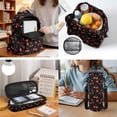 thumbnail image 5 of Garronmavis Solid Black Allover Red Cherry Fruit Children Backpack Combo, 17 Inch Minimal Fruit Theme School Bag with Thermal Lunch Pack, Pen Case and Drink Bottle Holder, 5 of 8
