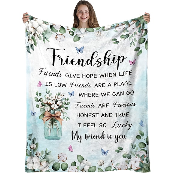1pc Best Friend Blanket - Soul Sister Gift, Soft Cozy Flannel Bedspread for Women, Birthday Present & BFF, Machine Washable - Comforter