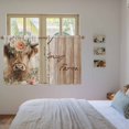 thumbnail image 3 of Spring Cow Floral Kitchen Curtain for Berdoom Living Room Cafe 45 Inch Length, Light Brown Wooden Farmhouse Tiers Curtains Light Filtering Drapes Rod Pocket Window Treatment 2 Panels 52"Wx45"L, 3 of 8