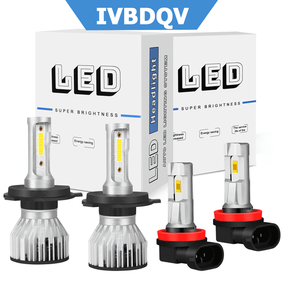 For Honda HR-V 2016-2018 LED Headlights Combo H4 High/Low Beam   H11 Fog Light Kit 4PCS 6000K White