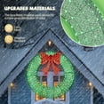 thumbnail image 4 of VINGLI 60 Inch Pre-lit Large Christmas Wreath, Outdoor Christmas Wreath with 400 LED Lights for Garage, Windows, Christmas Door Wreath Decorations with Red Bow, Timer Remote Control, Plug-in, Green, 4 of 7