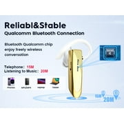 New Bee Bluetooth Headset 24Hrs Talk Time 60 Days Standby Wireless Earpiece with Microphone, Gold