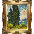 thumbnail image 2 of La Pastiche  Vincent Van Gogh 'Two Cypresses' Hand Painted Oil Reproduction, 2 of 5